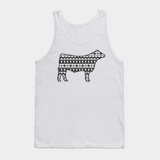 Show Steer with Southwest Pattern Tank Top